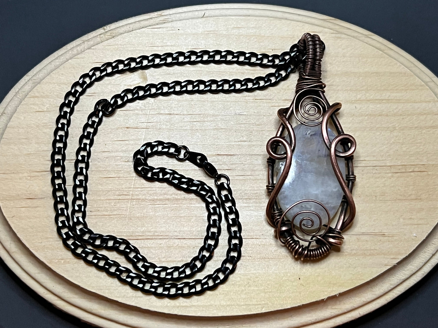 Patina Copper Moonstone Pendant