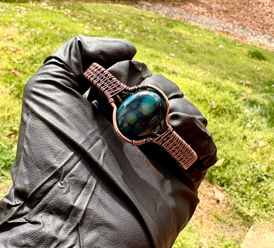 Dragon Vein Agate Cuff “Tortuga”