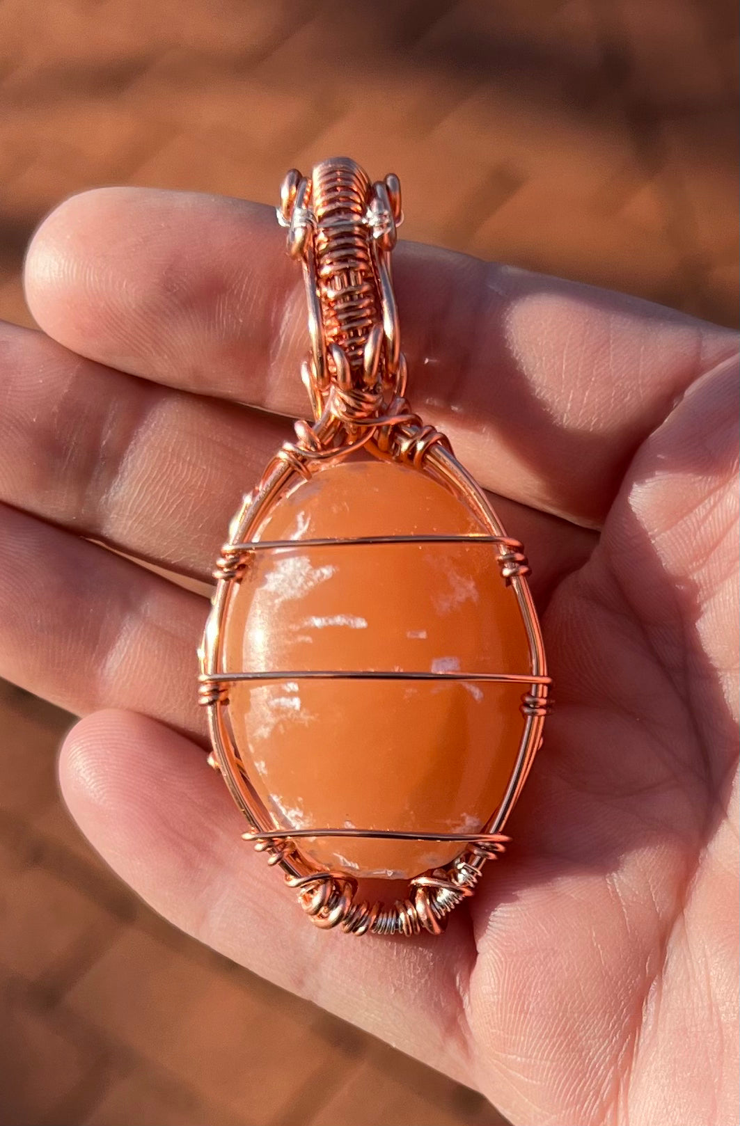 Sunrise Peach Selenite Pendant