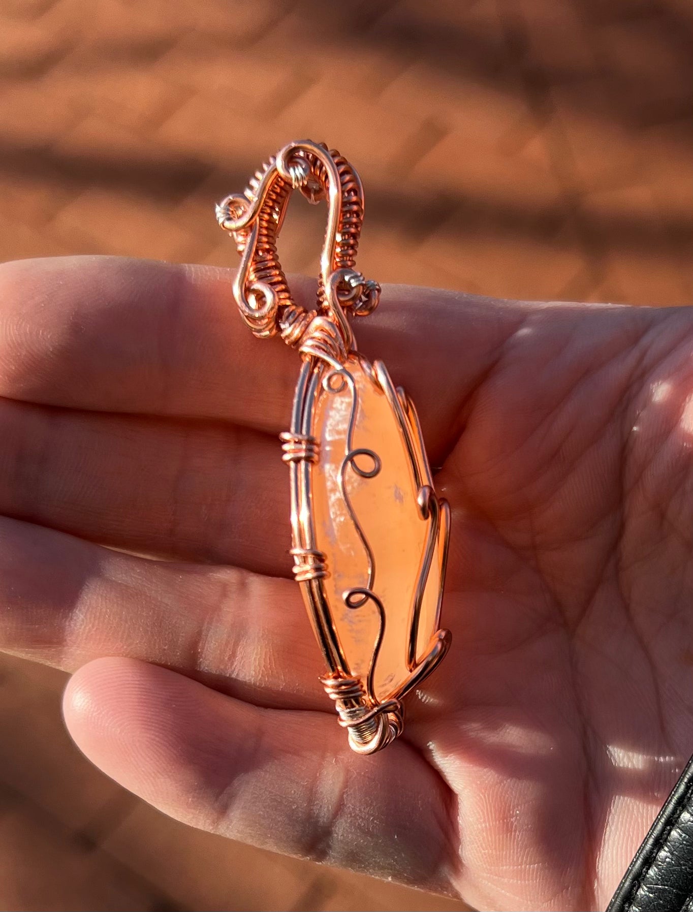 Sunrise Peach Selenite Pendant