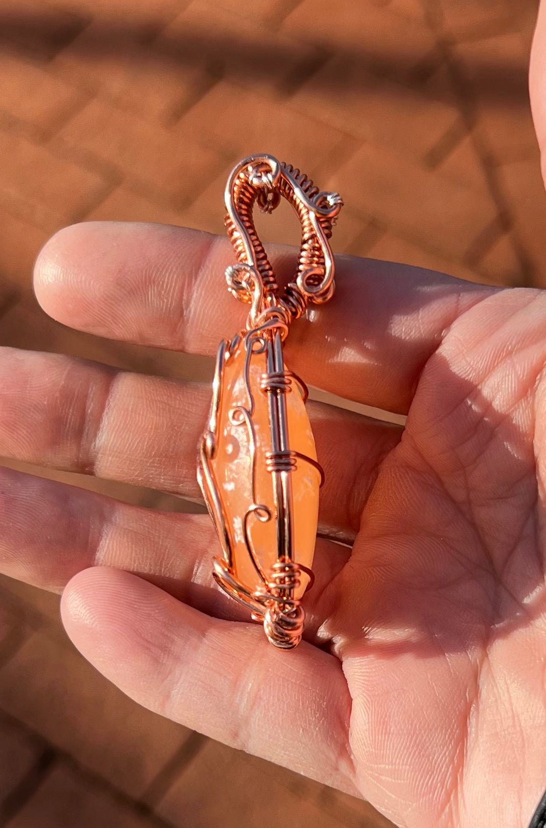 Sunrise Peach Selenite Pendant