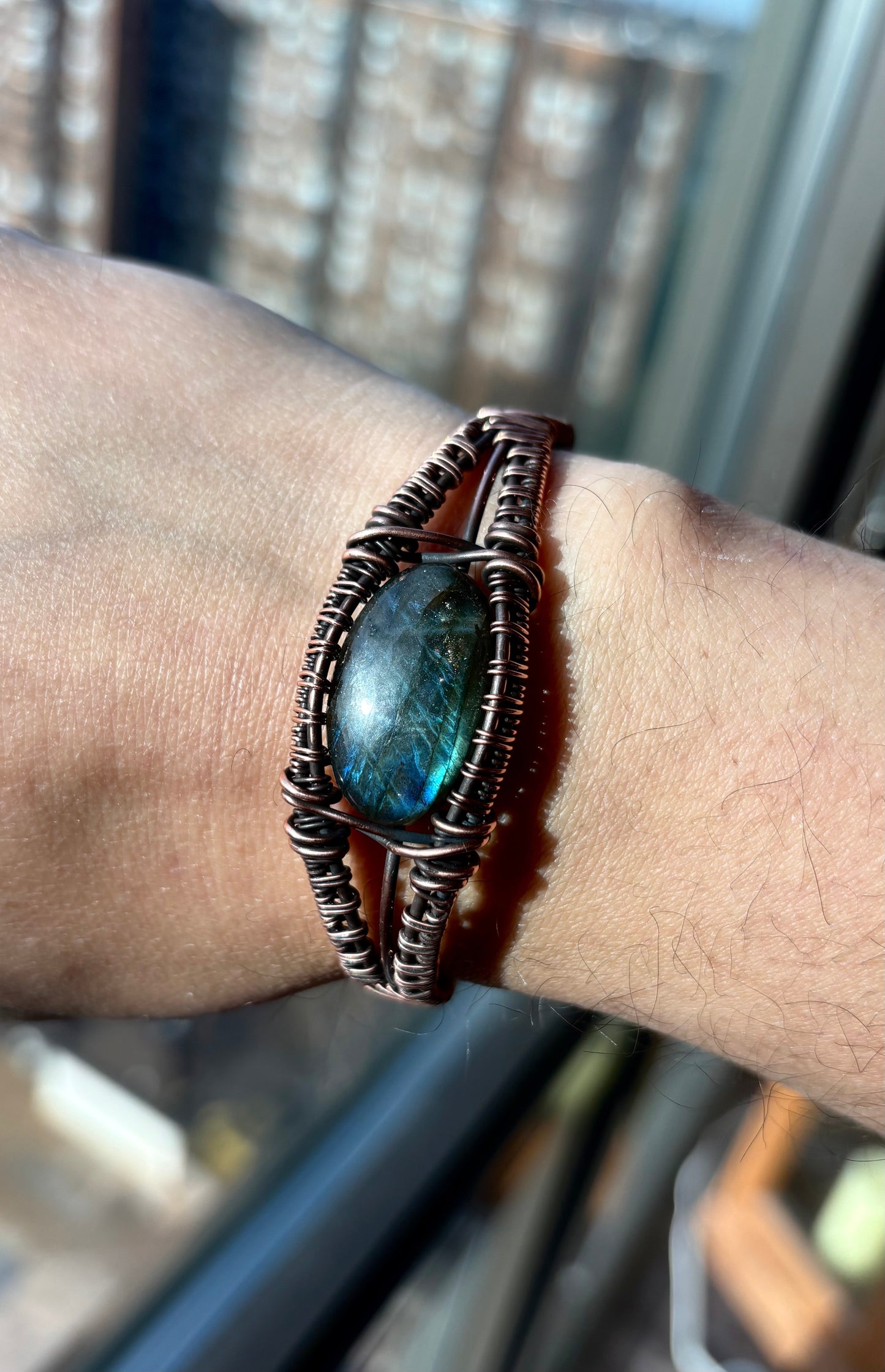 Labradorite Copper Cuff