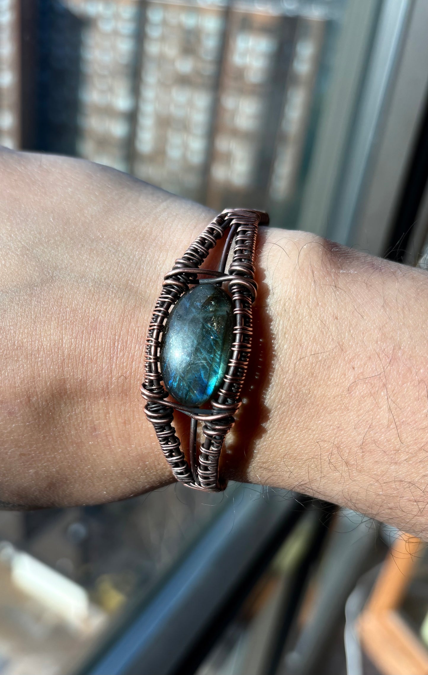 Labradorite Copper Cuff