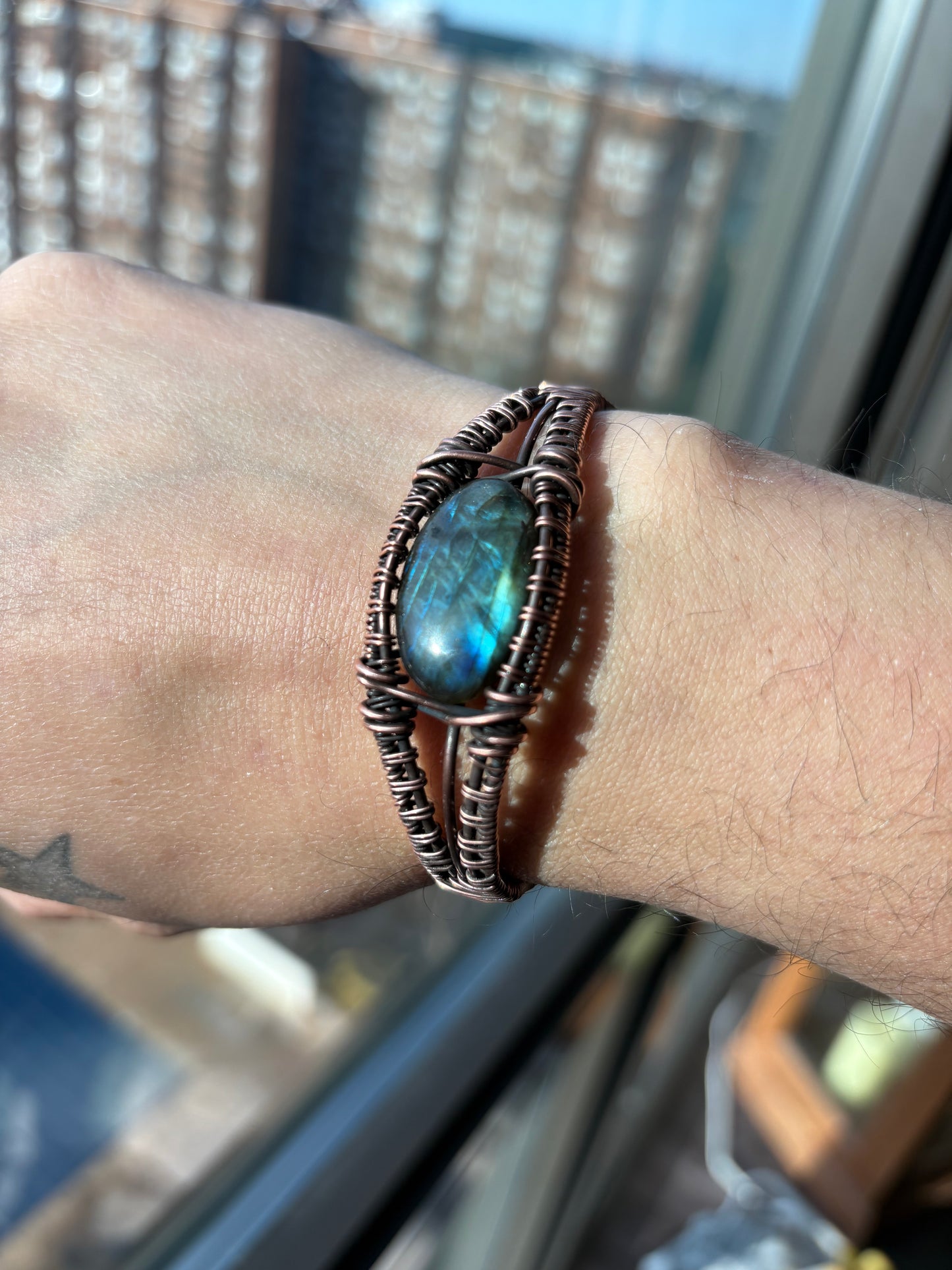 Labradorite Copper Cuff
