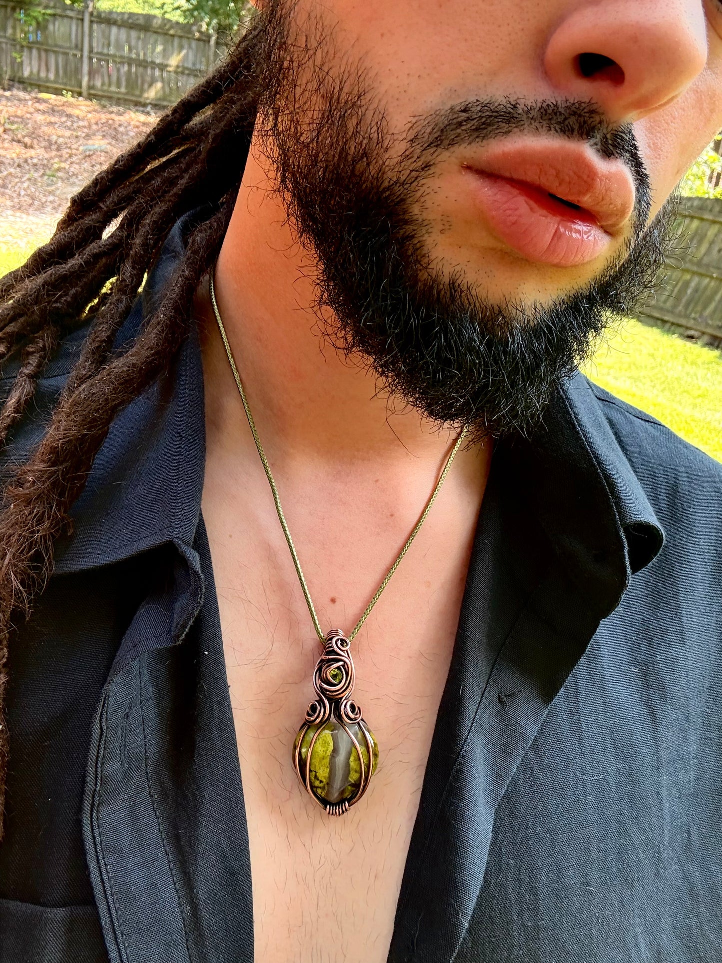 Olive, The Moss Agate Pendant