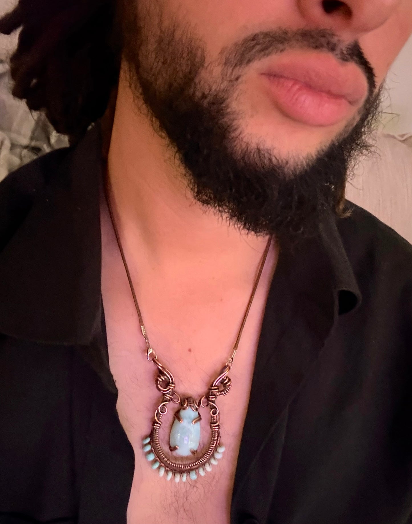 Tribal Larimar Pendant