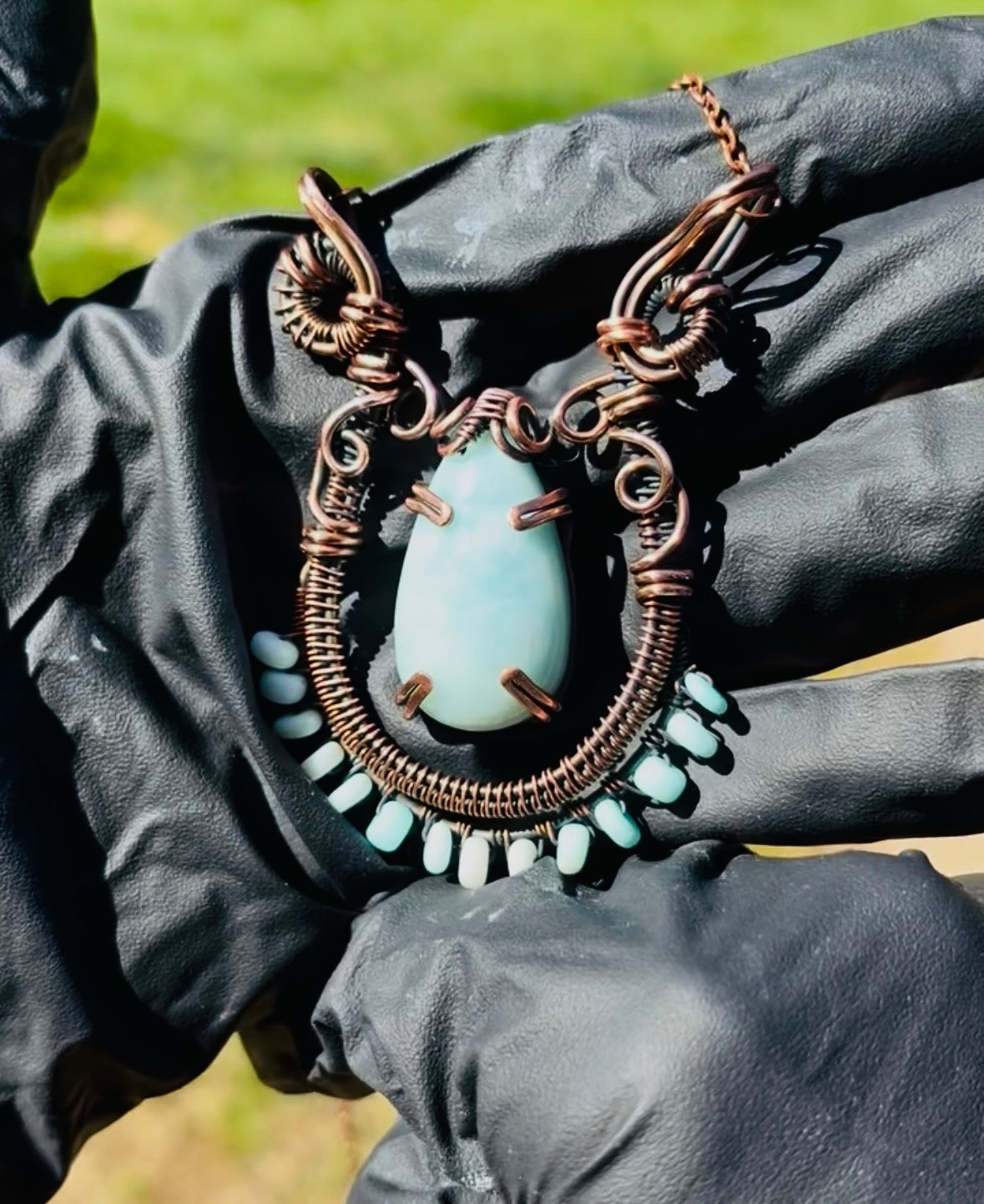 Tribal Larimar Pendant