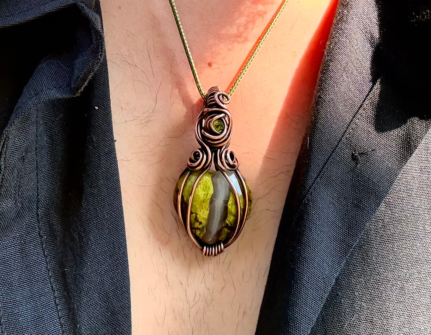 Olive, The Moss Agate Pendant