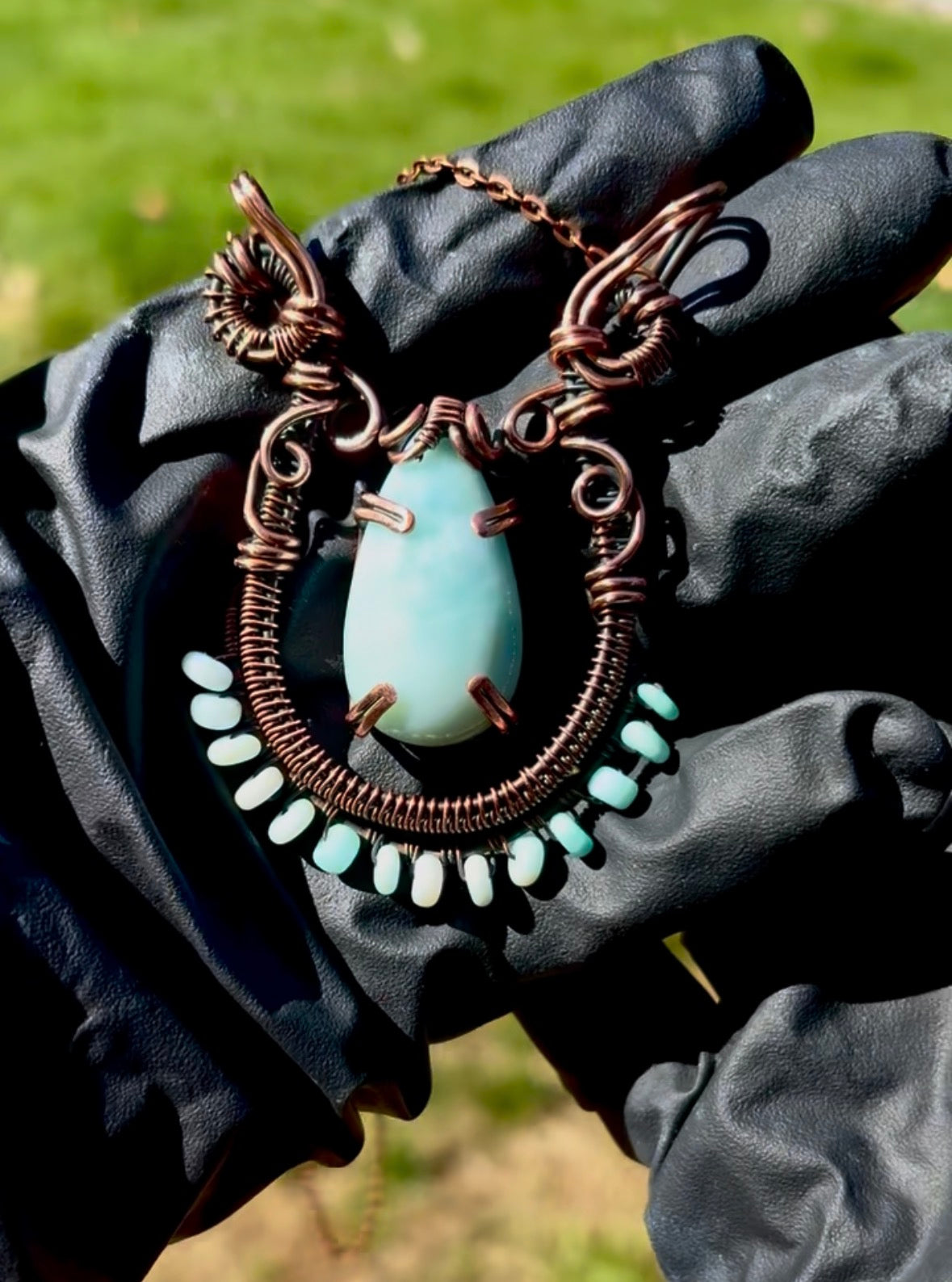 Tribal Larimar Pendant