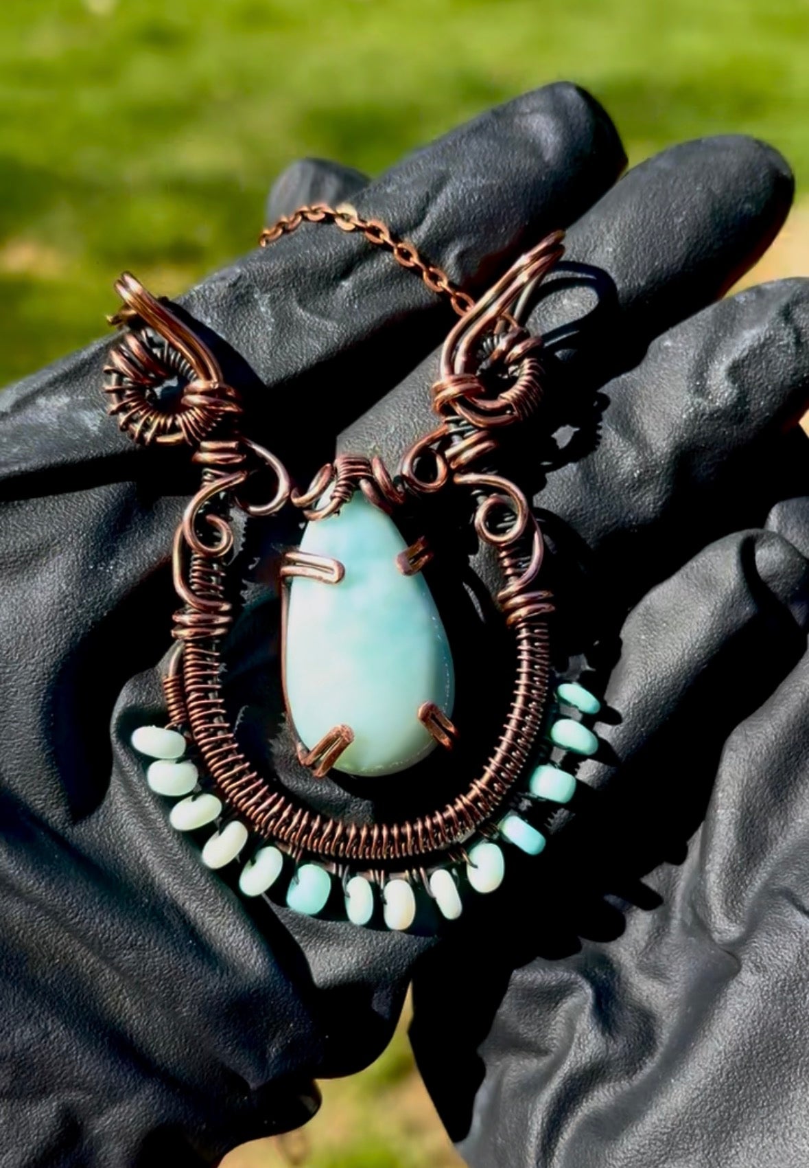 Tribal Larimar Pendant