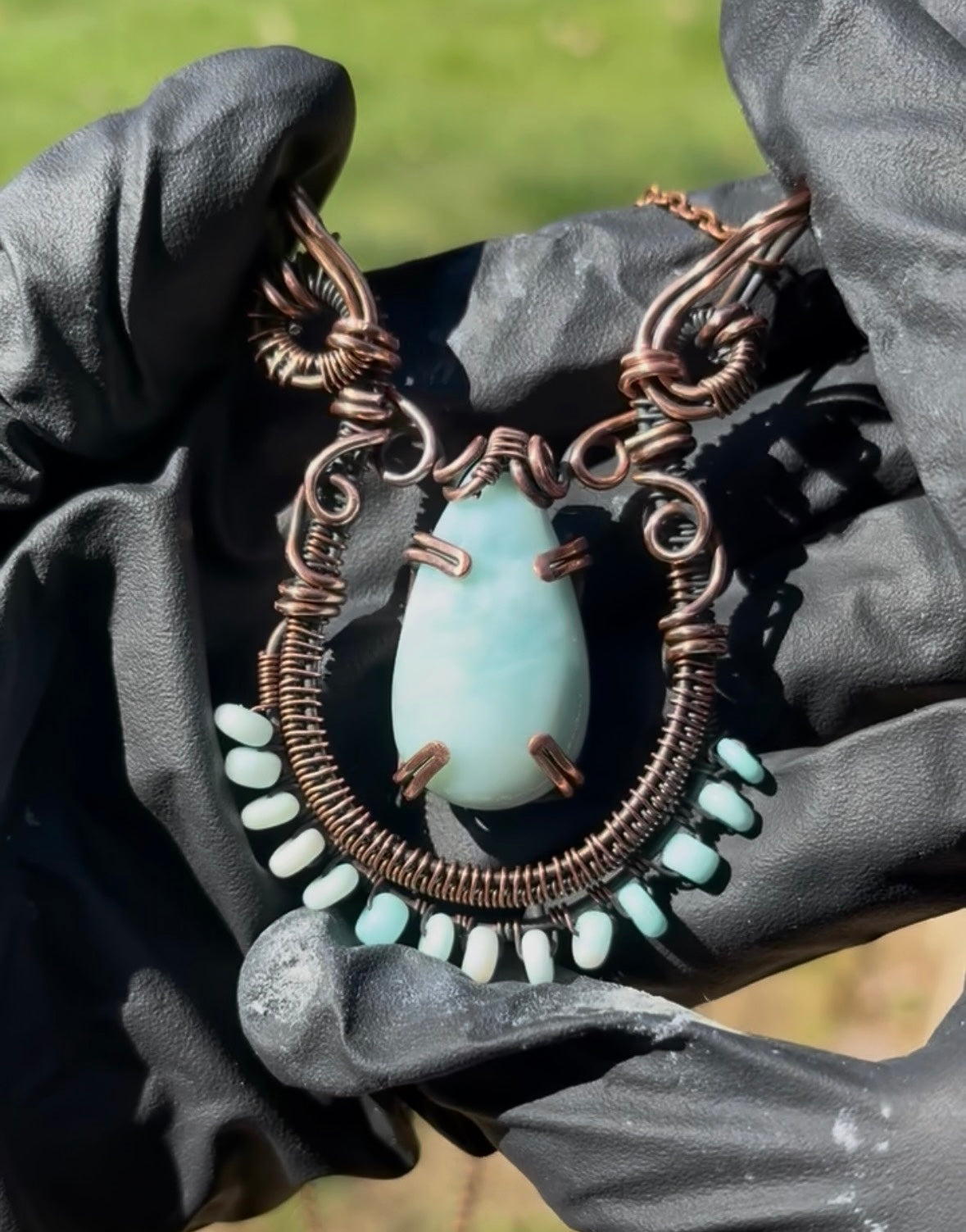 Tribal Larimar Pendant