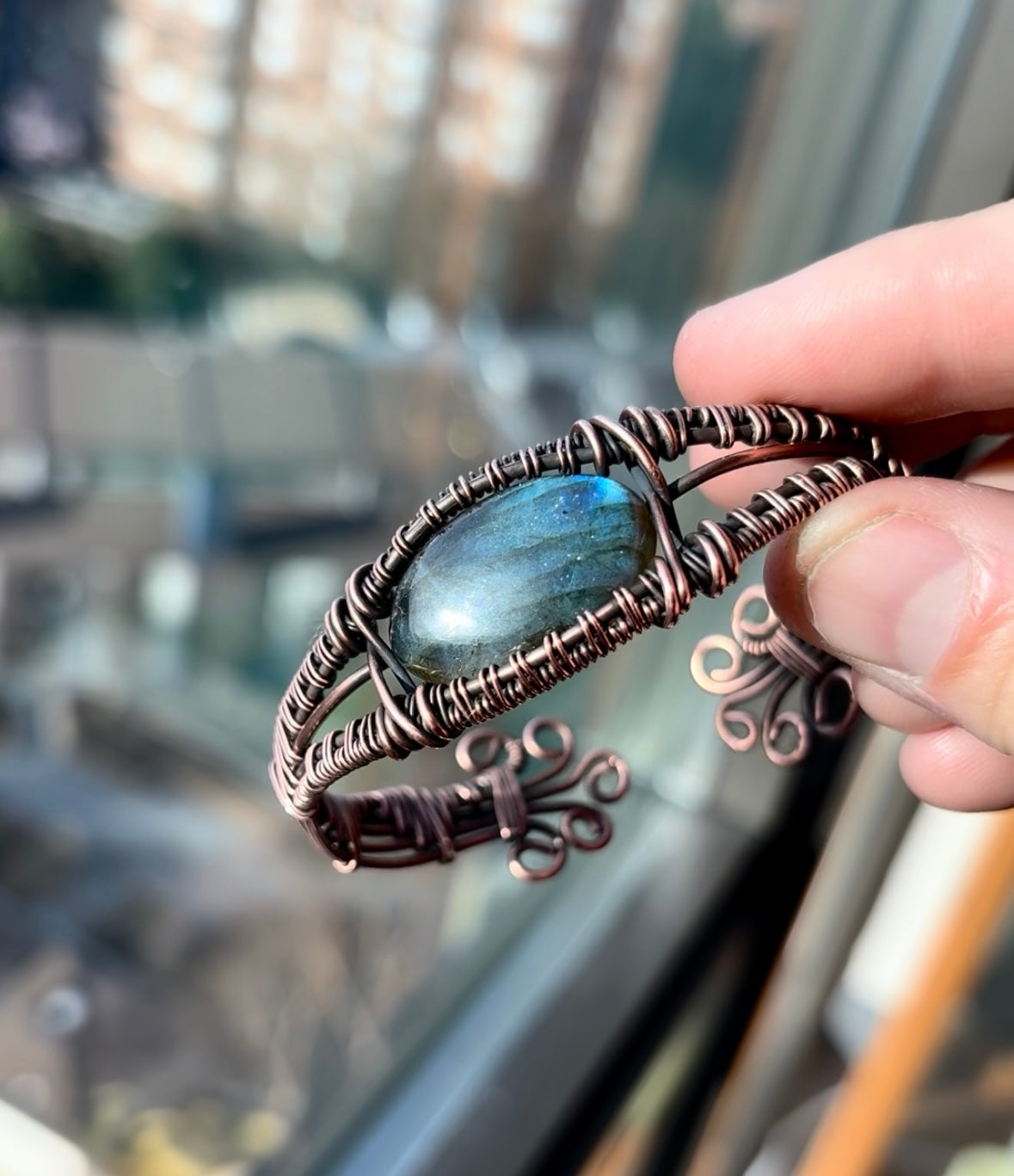 Labradorite Copper Cuff