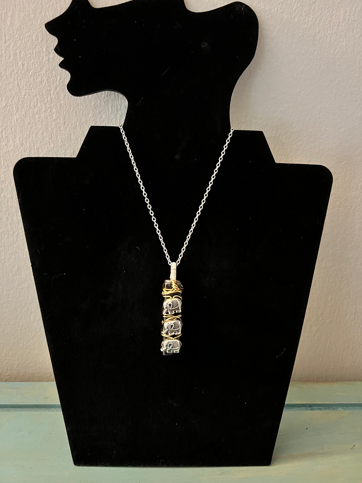 3 Elephant Tourmaline Necklace